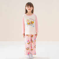 汪汪队立大功儿童睡衣纯棉春秋男童长袖空调服宝宝外穿家居服女童A类内衣套装 粉色 120cm