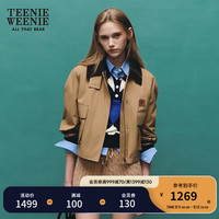 Teenie Weenie【赵露思同款】小熊秋季新款三防酷感工装风短款户外轻薄棉服外套 驼色 1