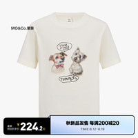 little MO&Co.5A抑菌 little moco童装24秋装新款男女童亲子装印花纯棉短袖T恤