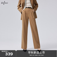 伊芙丽（eifini）伊芙丽夹花TR显瘦西装直筒裤女2024秋装新款通勤百搭休闲裤子女
