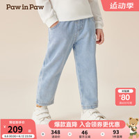 PawinPaw卡通小熊童装2024年秋冬男女宝经典牛仔裤舒适好搭 Indigo牛仔蓝色/55 100cm