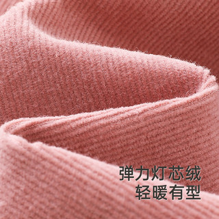 YeeHoO英氏儿童休闲百搭灯芯绒裤子女童粉色长裤2024 灰粉红 100cm（身高90-100cm）