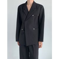 秋季西装外套男ins韩版复古宽松设计感廓形cleanfit休闲西服上衣