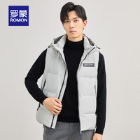 罗蒙(ROMON)【可拆卸帽】短款羽绒马甲男冬季新款时尚保暖背心外套