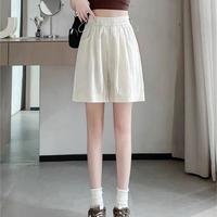 婧麒(JOYNCLEON)短裤夏季外穿薄款冰丝山本裤女小个子不勒肚子无托腹裤子 杏色 M