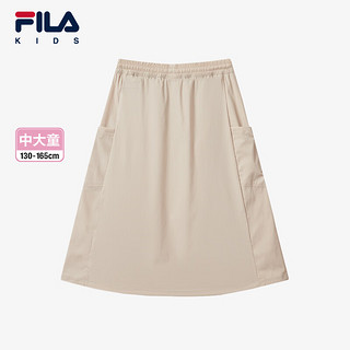 FILA【斐护科技】斐乐童装儿童半身裙2024秋新款女中大童梭织半裙 羽毛灰-GY 1