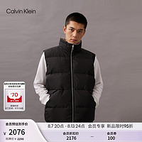 Calvin Klein Jeans24秋季男士时尚ck双面穿鸭绒立领羽绒马甲背心J326910 BEH-太空黑 S