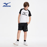 MIZUNO美津浓儿童速干套装夏季日韩童装T恤套装薄运动套装TZ24230272 黑色 160cm (身高155-160cm)