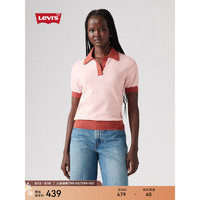 Levi's李维斯24早秋女士休闲短袖POLO针织衫 粉红色 A8892-0001 XS
