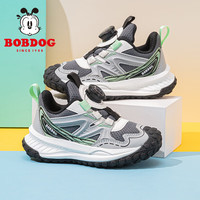 BoBDoG巴布豆童鞋男童旋转扣跑鞋2024新款女孩软底老爹鞋秋季透气儿童运动鞋