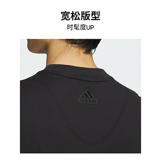 adidas休闲宽松上衣圆领短袖T恤男装夏季阿迪达斯轻运动 黑色 XS