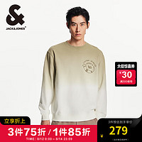 杰克·琼斯（JACK&JONES）男装衣服秋季舒适100%纯棉宽松潮流时尚简约渐变色圆领套头卫衣男 E11 卡其色 165/88A/XS