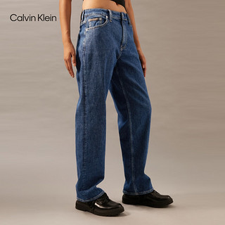 Calvin Klein Jeans【复刻90系列】24秋季女ck深蓝洗水直筒牛仔裤J224413 1BJ-牛仔蓝 28