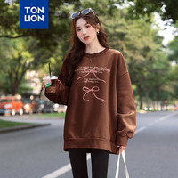 唐狮 TONLION2024早秋新款圆领卫衣女蝴蝶结长袖卫衣TB