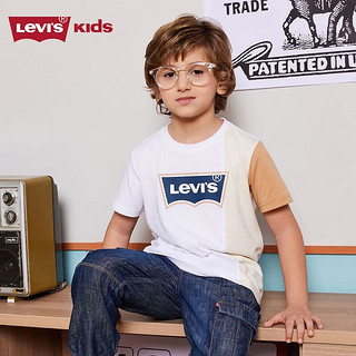 Levi's李维斯童装年夏季男童冰感短袖t恤圆领打底衫儿童上衣 奶白（E916） 140/68(S)