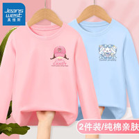真维斯儿童运动t恤秋季新款中大童卡通印花上衣女童洋气纯棉长袖