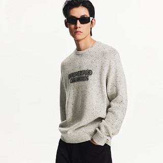 杰克·琼斯（JACK&JONES）秋冬宽松舒适潮流百搭时尚字母图案装饰套头毛衣针织衫男装衣服 G41 浅花灰色 195/112A/XXXL