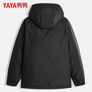 鸭鸭（YAYA）羽绒服男短款厚款连帽可拆青年保暖冬季户外工装休闲外套 军绿色 170/M(90-110斤）