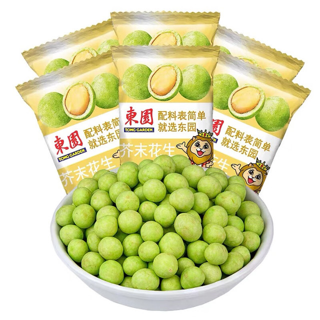 TONG GARDEN 东园 芥末花生50g*6袋进口小零食办公室休闲食品小吃