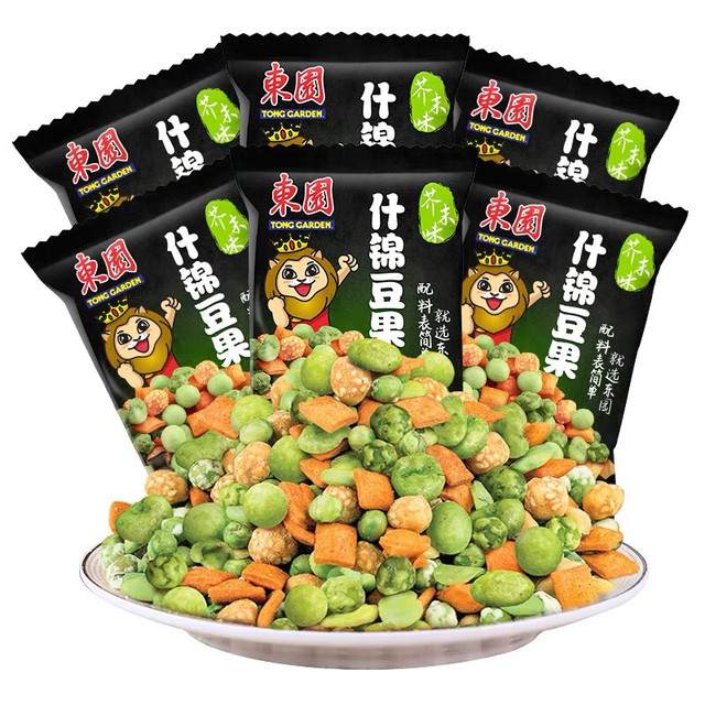 TONG GARDEN 东园 泰国进口膨化零食什锦豆果子40g*6袋（芥末味）