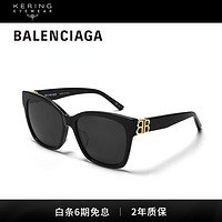 BALENCIAGA 巴黎世家 太阳镜女 经典爆款墨镜开车眼镜醋酸板材黑色方框BB0102SA 001