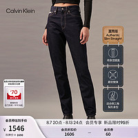 Calvin Klein Jeans【CK极简裤】24秋季女士ck纯棉修身直筒牛仔裤J224669 1BJ-牛仔蓝黑 26