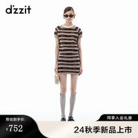 DZZIT地素针织衫2024秋季新款时尚复古条纹设计上衣女