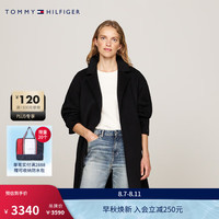 TOMMY HILFIGER24新款秋冬女装羊毛混纺系带收腰毛呢大衣外套WW0WW43603
