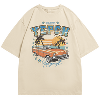 YEP 美式复古汽车印花短袖t恤女夏季宽松oversize街头ins潮牌半袖