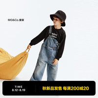 little MO&Co.little moco童装24秋男女童纯棉牛仔连体背带长裤KBD3JPS001 牛仔蓝色 140/58