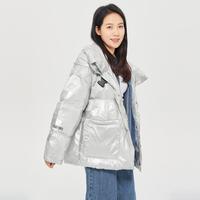 冰洁 BENGEN韩版潮流宽松舒适休闲百搭短款立领面包服宽松显瘦羽绒服女短款