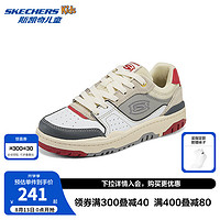 Skechers斯凯奇儿童春秋低帮休闲复古板鞋男童厚底轻便防滑运动鞋406157L 男童/白色/红色/WRD 39码