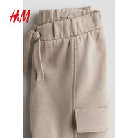 H&M童装男婴裤子2024年秋棉质拉绒内里长裤工装长裤1236872 米色 73/47