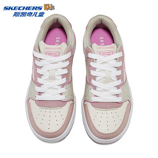 Skechers斯凯奇儿童春秋低帮休闲复古板鞋男童厚底轻便防滑运动鞋406157L 女童/自然色/多彩色/NTMT 32码