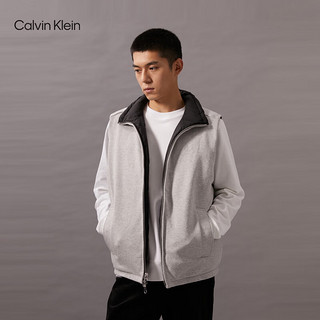 Calvin Klein Jeans24秋季男士时尚ck双面穿鸭绒立领羽绒马甲背心J326910 BEH-太空黑 XL