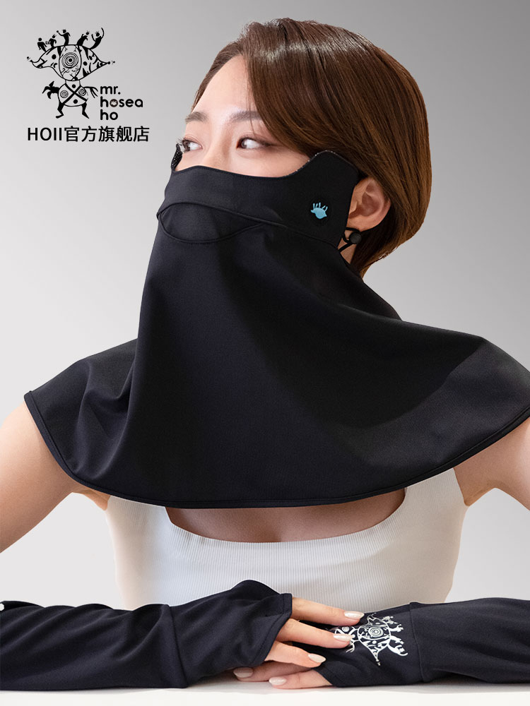 HOII/后益明星同款hosea防晒口罩面罩蒙面侠防紫外线护颈薄款夏季