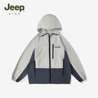 Jeep吉普男女中大童2024年夏季运动生活系列凉感舒适防晒衣外套 灰色 130