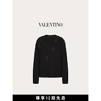 华伦天奴VALENTINO女士刺绣羊毛衫 黑色 XXS