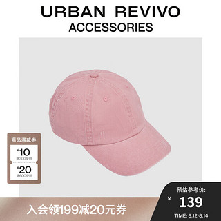 URBAN REVIVO2024秋季女士街头风做旧棒球帽UAWA40304 玫粉 F