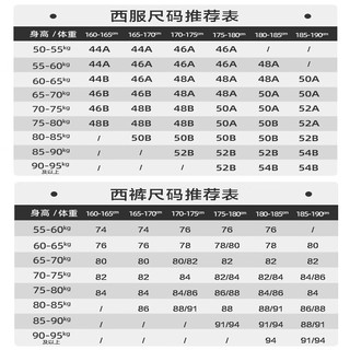 报喜鸟西服套装男装【张若昀明星同款】秋季易打理商务正装羊毛西装西裤 曜石黑 44A(165/88)