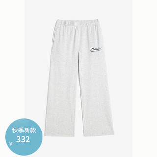 HOLLISTER24秋季宽松直筒运动松紧腰长裤卫裤 女 KI347-4077 浅灰色 XS （150/64A）短版