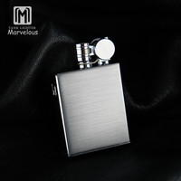 玛乐思Marvelous复古煤油砂轮金属打火机简约烟具 银色拉丝M-B001