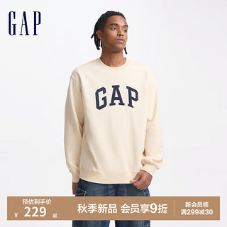 Gap 盖璞 男女装碳素磨毛字母logo抓绒圆领卫衣 609222