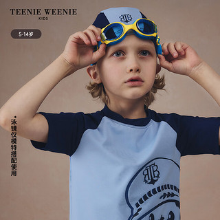 Teenie Weenie Kids小熊童装24夏季UPF50+防晒男童分体泳衣 蓝色 130cm