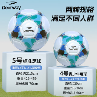 Deerway德尔惠足球成人球5号儿童幼儿园4号初中生比赛训练标准球