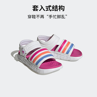 adidas DURAMO SANDAL减震回弹魔术贴凉鞋女小童阿迪达斯轻运动 白色/紫红色/粉色/蓝色 31.5(190mm)