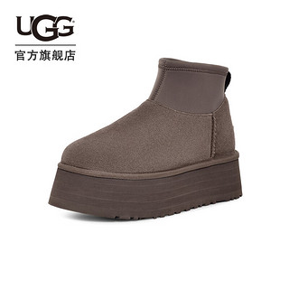 UGG 女士舒适时尚纯色圆头保暖厚底休闲短靴 1168170 雷云色 43