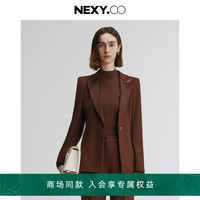 奈蔻【美利奴细羊毛】2024年秋季西装外套女 深橙红色 M