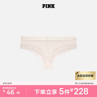 维多利亚的秘密 PINK 性感花卉蕾丝低腰包臀女士内裤三角裤 34Y5椰果白 11250210 XS