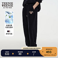 Teenie Weenie【松暖抗菌】小熊2024年细软摇粒绒卫裤休闲裤女 藏青色 160/S